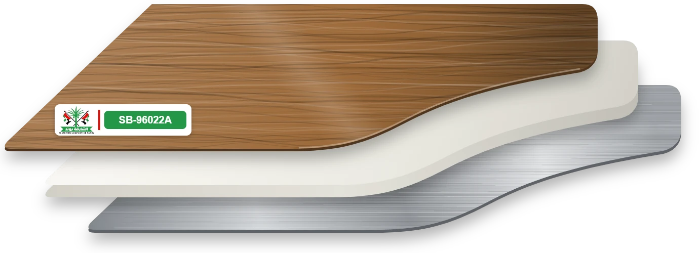 لوح ألومنيوم مركب الشارقة بوند لون Teak Wood كود SB-96022A